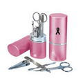 Pink 4 Piece Manicure Set w/ Metallic Case